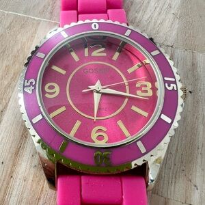 Gossip ladies pink and gold tone fashion watch NEW BATTERY
